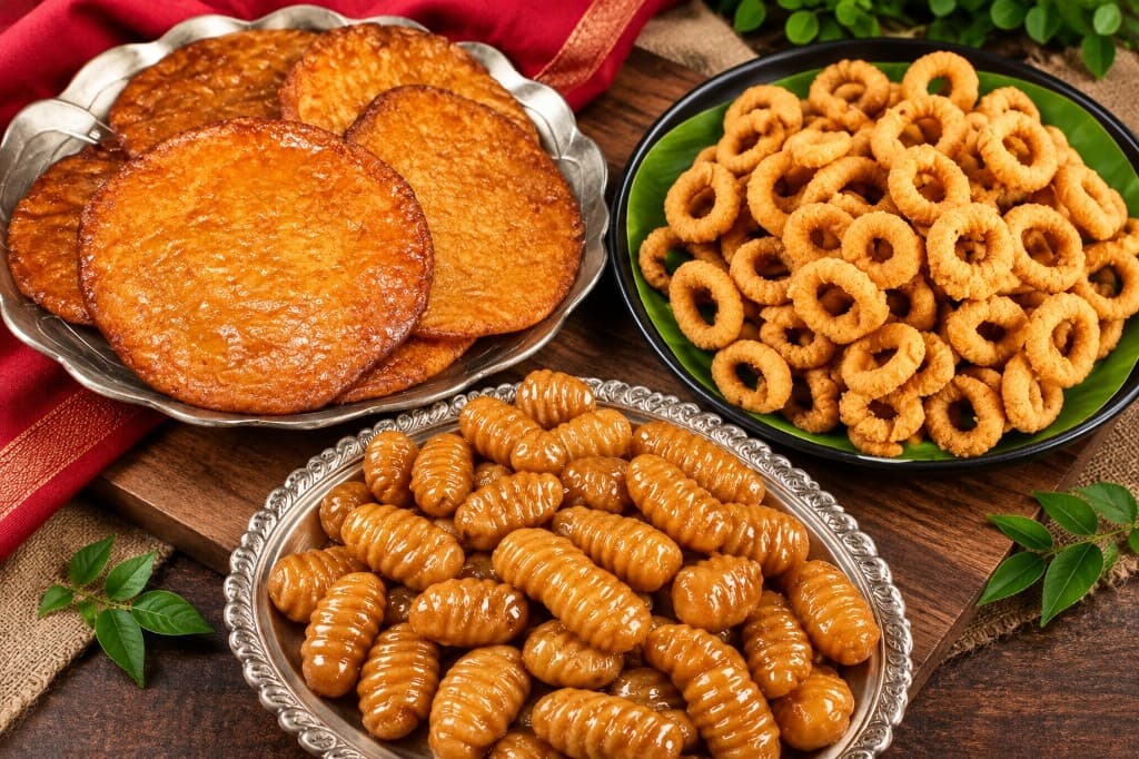 Authentic homemade Chakodillu, Sweet Gavallu & Atharasallu Combo